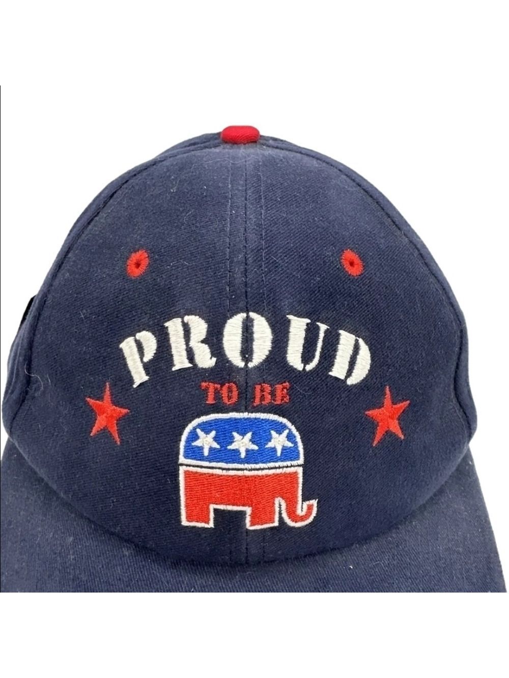 Proud To Be Republican Vote Adult Cap Adjustable One Size Navy Blue Made USA